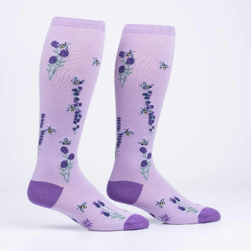 Bees and Lavender "Stretch-It" Knee High Sock