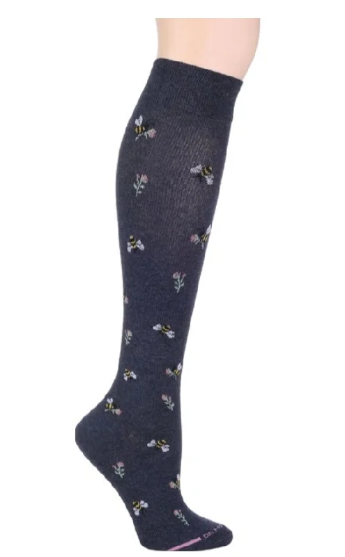 Bees with Flowers Knee High Compression Socks