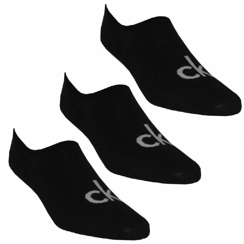 Calvin Klein 3-Pack Black One Size Sneaker Liner Sock - CKM201LN62C003