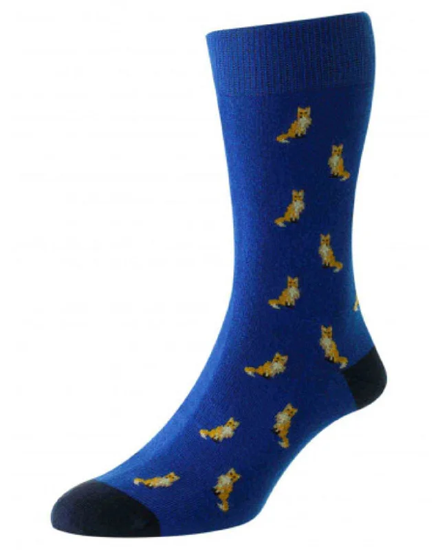 HJ Hall Fox Motif Mens Cotton Rich Socks