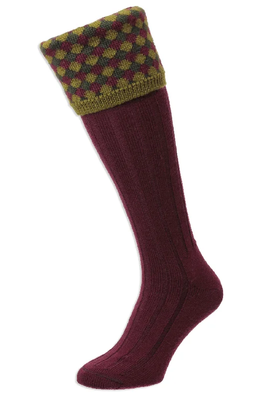 HJ Hall Hadleigh Merino Shooting Sock | Harlequin Top