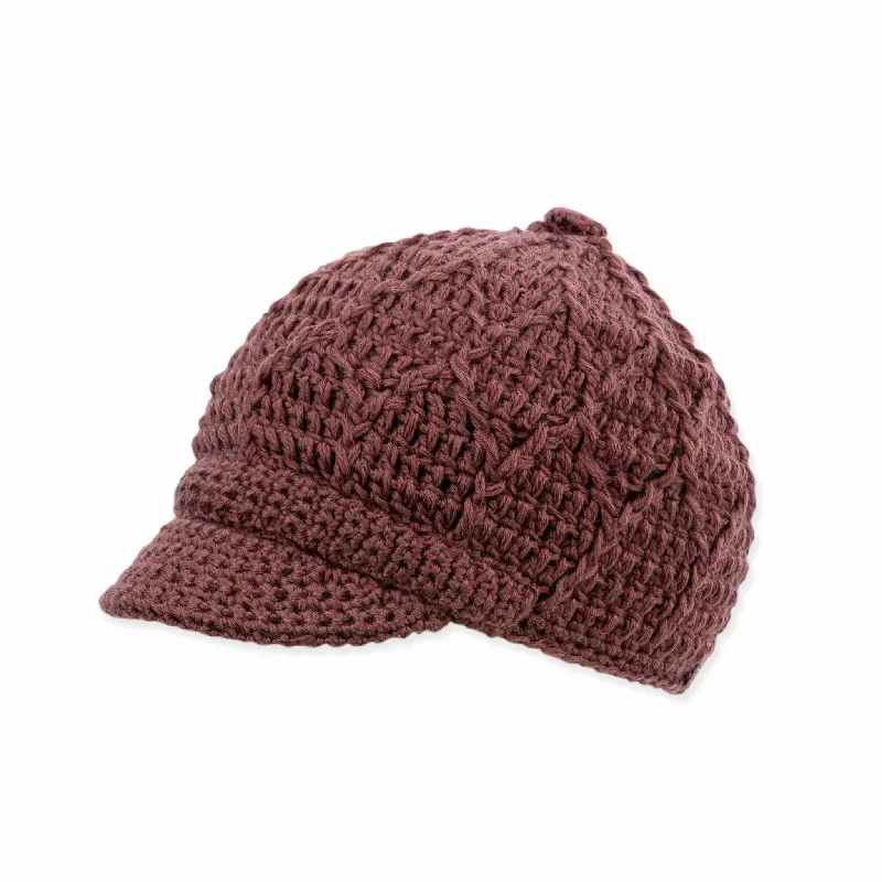 Jax Knit Brim Beanie: Rose Wood