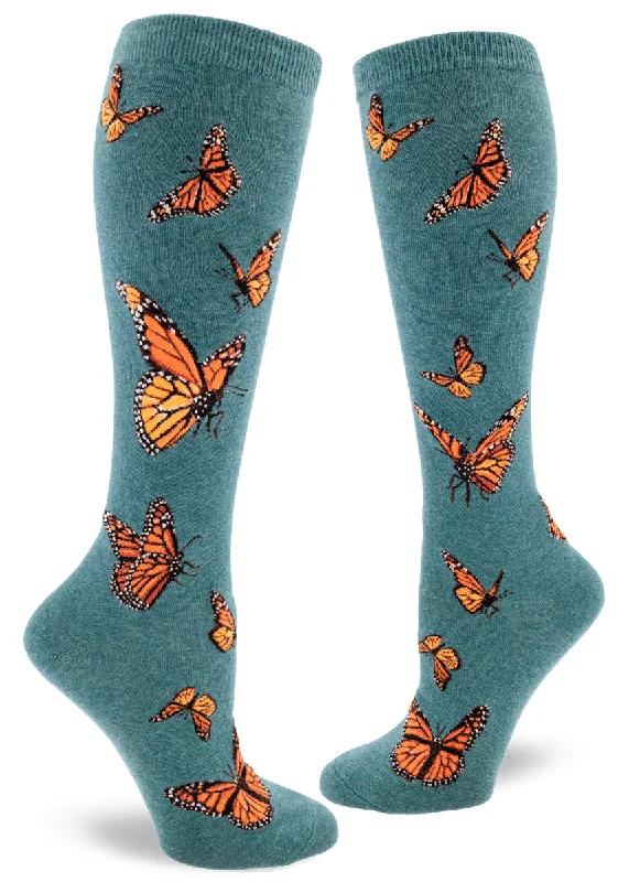 Monarch Butterfly Knee High Sock