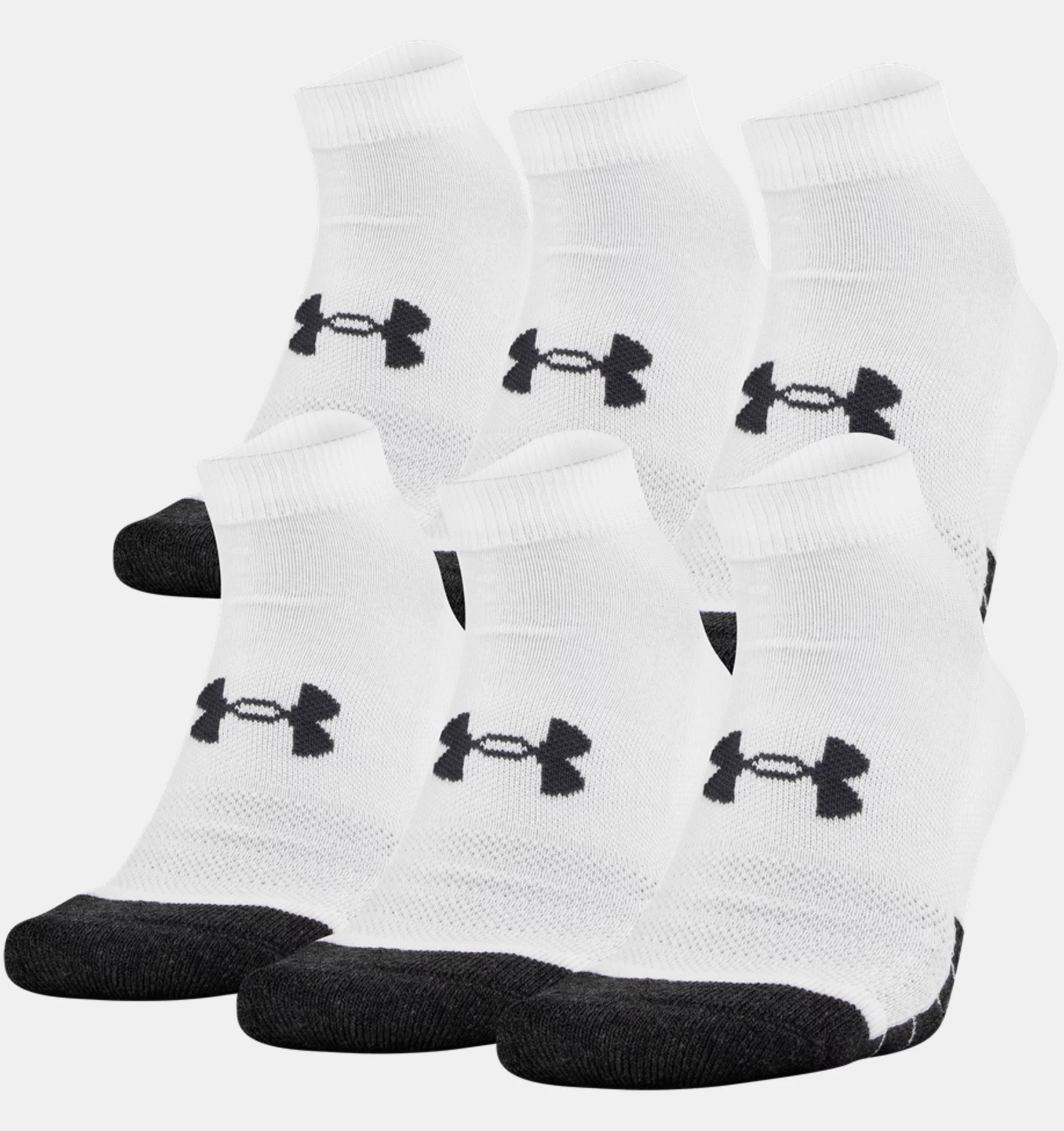 Under Armour Charged Cotton Low Cut 6-Pack Socks White U6774C6 170