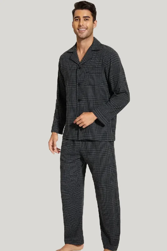 Classic Men'S Plaid Pajamas Set, Thickened Men'S Sleepwear Set