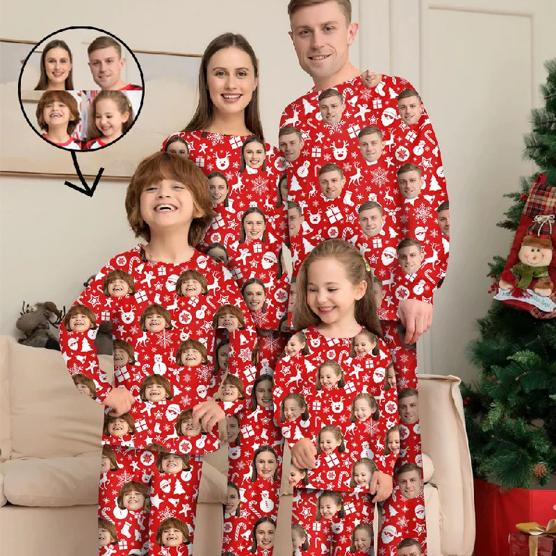 Custom Photo Pajamas Family Matching Set Christmas Matching Sleepwear Personalized Pajamas Happy Holidays