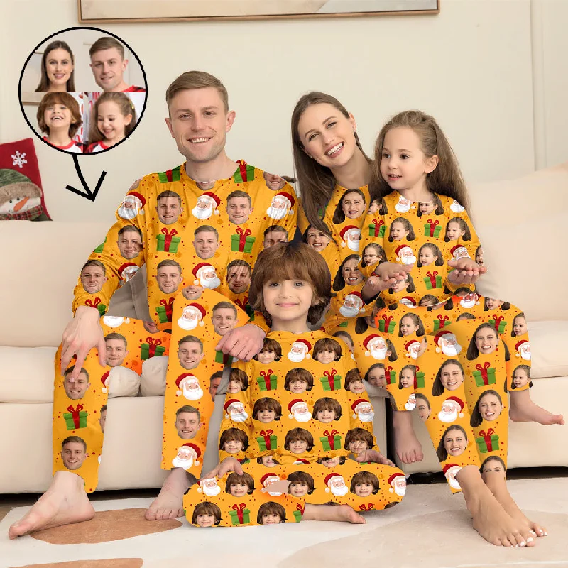 Custom Photo Pajamas Family Matching Set Christmas Matching Sleepwear Personalized Pajamas Lovely Santa