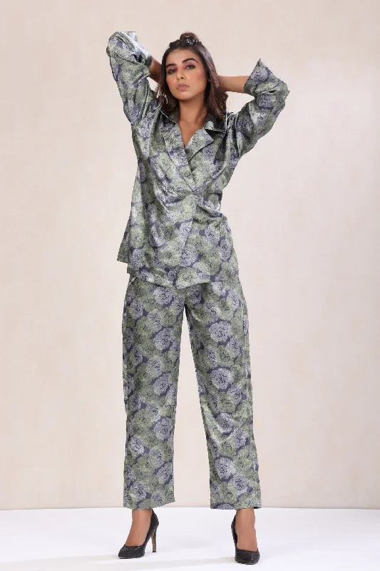 Flower Bed Reefer Coat Pajama Set