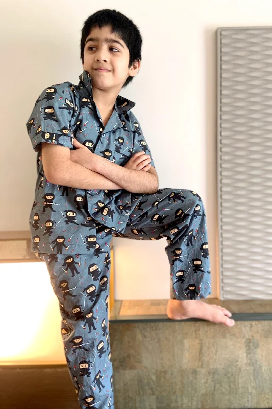 Karate Kid Notched Collar Pajama Set