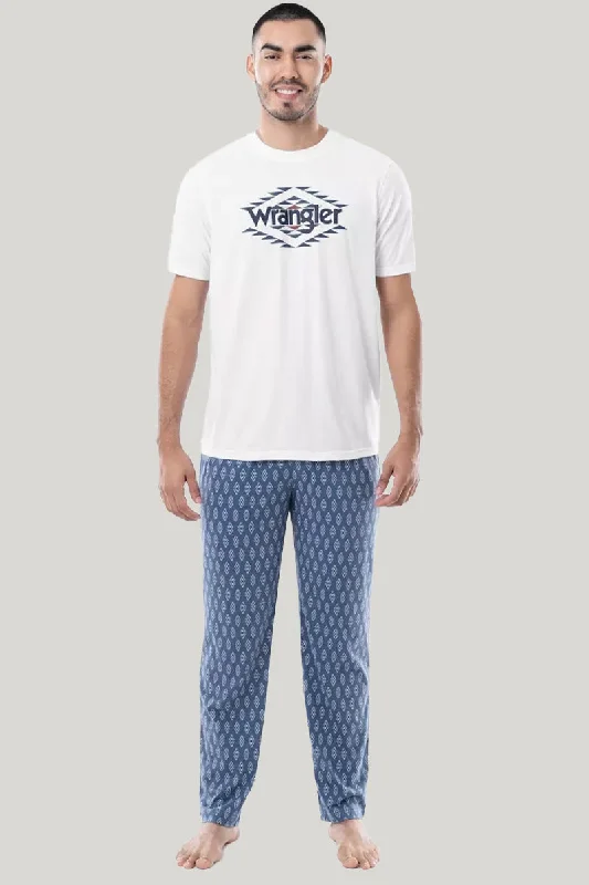 Men'S Short-Sleeved Trousers Pajama Set, Classic Men T-Shirt Sleepwear Set