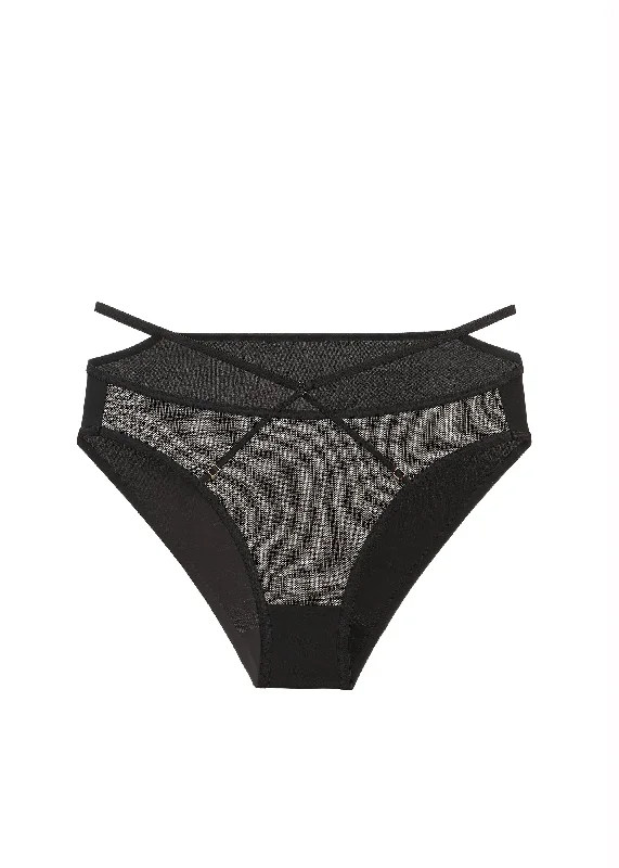 AURELIA Plus Sexy Black Mesh Brief Panties