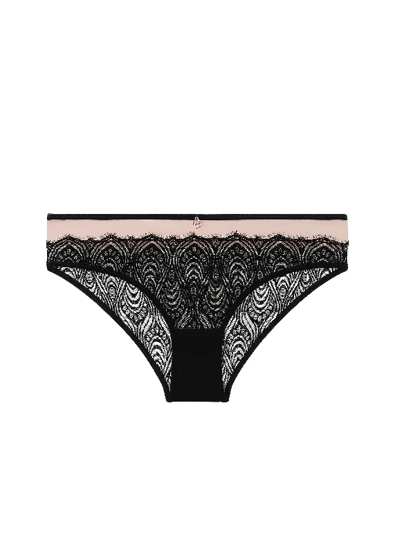 DOVE Plus Sexy Black Pink Lace Briefs Panties