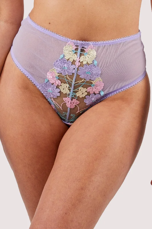 Luna Pastel Embroidered High Waisted Thong