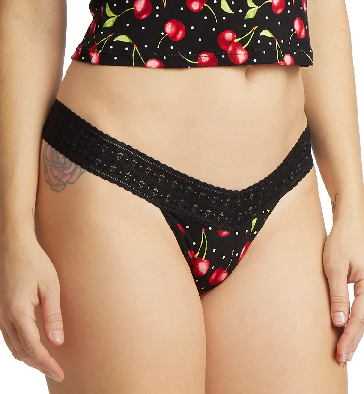 Hanky Panky Printed DreamEase Low Rise Thong (PR681004) - Cherry Bomb