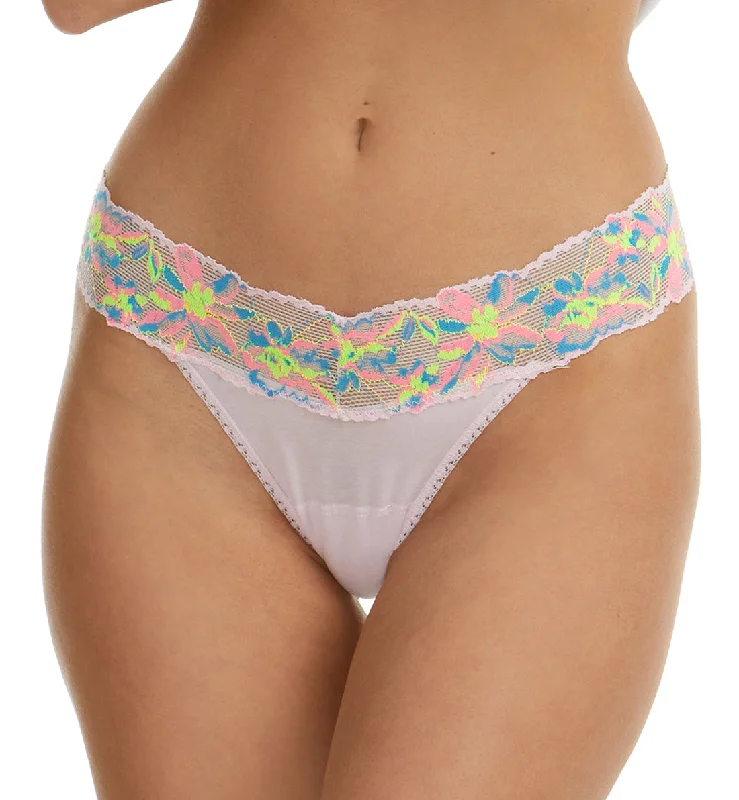 Hanky Panky Neon Lights Cotton-Spandex Low Rise Thong (891592) - Pink Multi