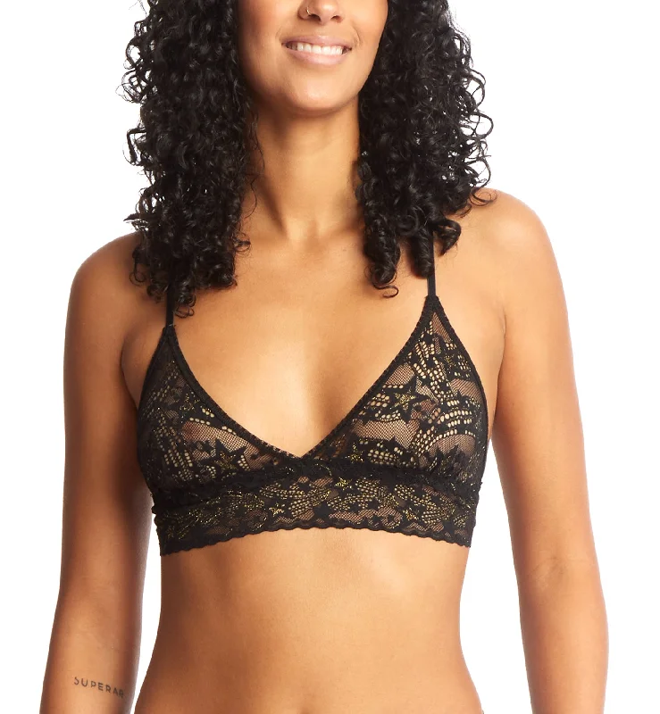 Hanky Panky Night Fever Triangle Bralette (157426) - Black/Gold