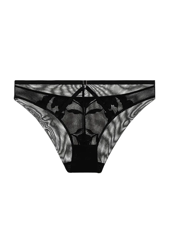 HEBE Plus Sexy Black Lace Brief Panties