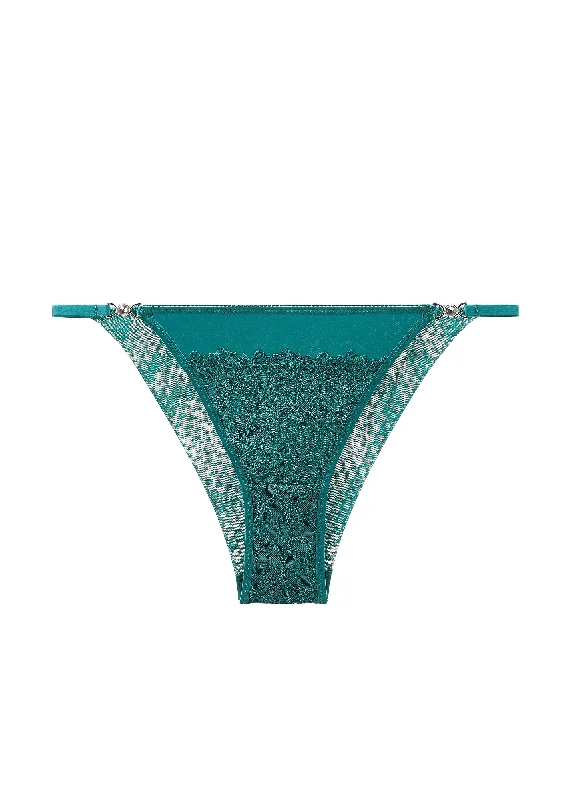 JESSICA Plus Sexy Green Lace Tanga Panties with Diamond Accents