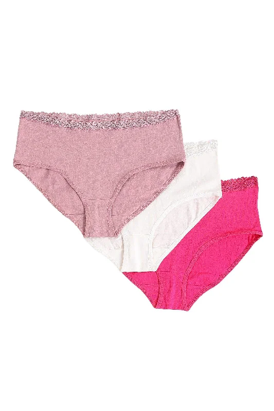 Pack of 3 Full Brief Panties with Lace