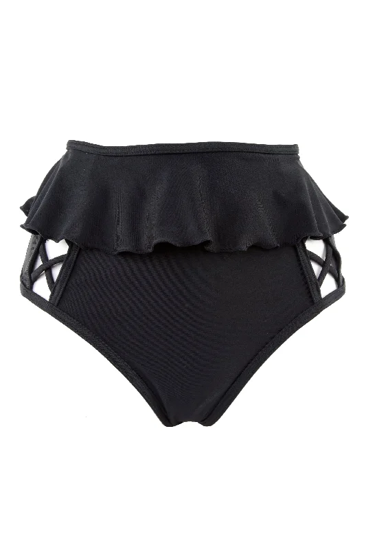 Peek & Beau Black Lattice High Waist Brief