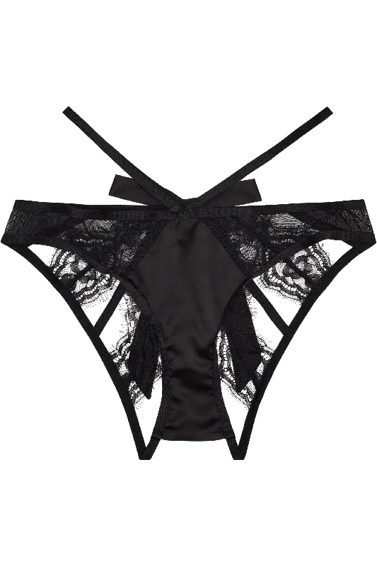 Peek & Beau Minnie Eyelash Lace Cheeky Brief Black