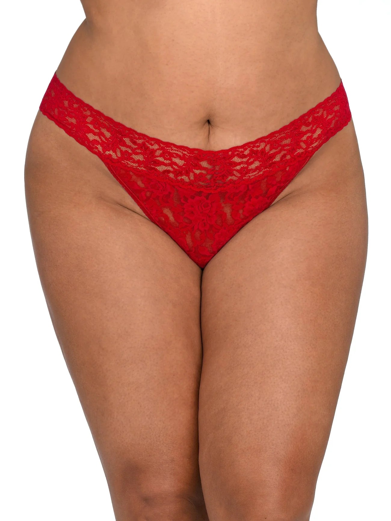 Plus Size Original Rise Signature Lace Thong - Hanky Panky