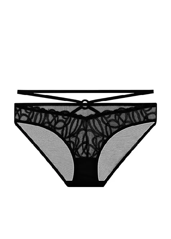 RUBY Plus Black Embroidery Lace Hipster Panties