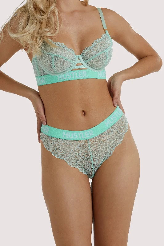 Branded Mint Lace Brief