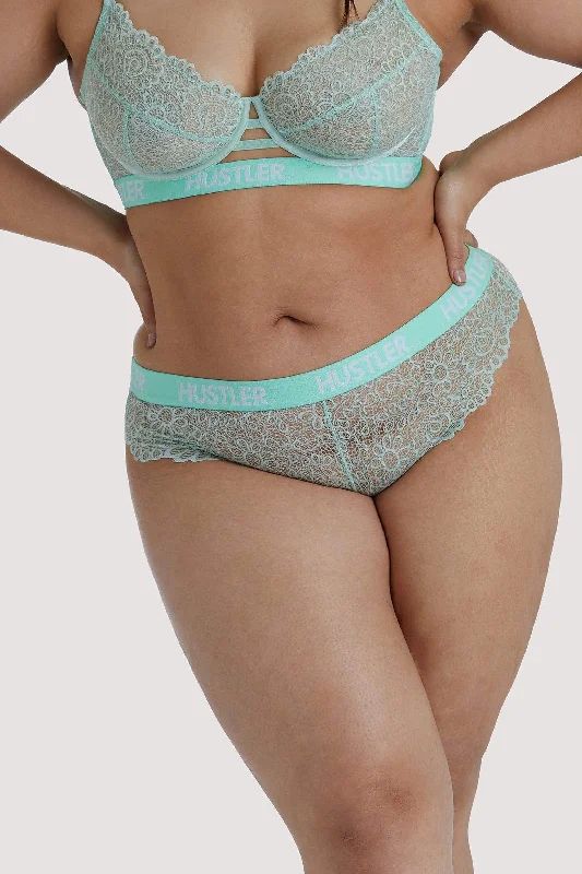 Branded Mint Curve Lace Brief