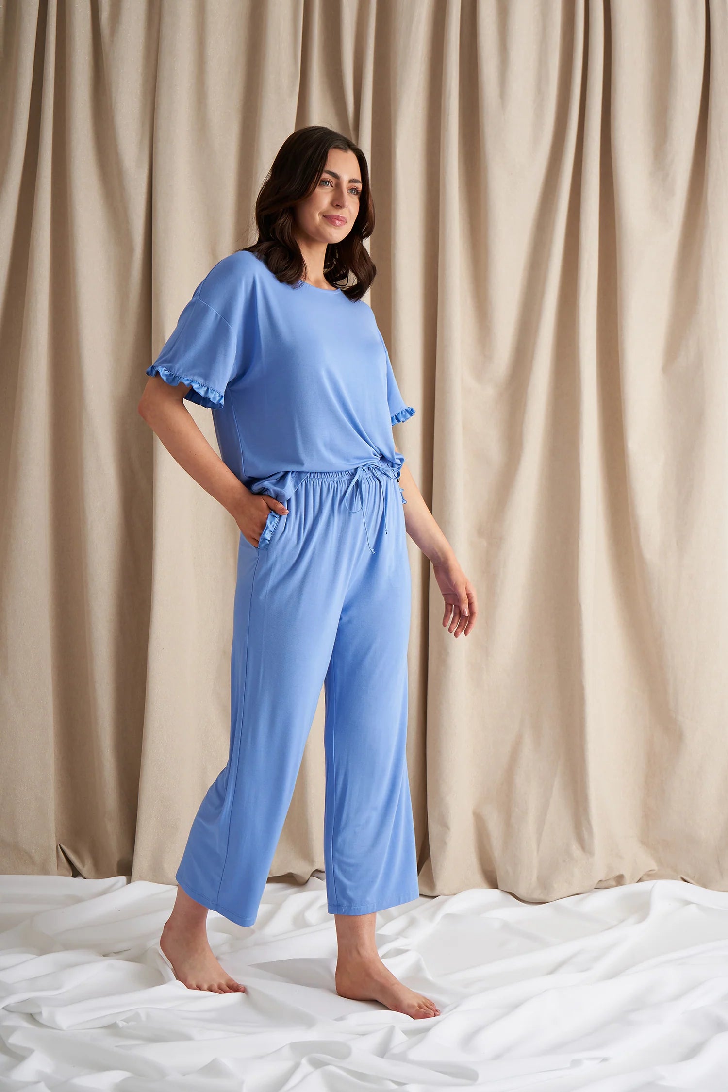 Pretty You London Bamboo Frill Tee Trouser Set *Final Sale*