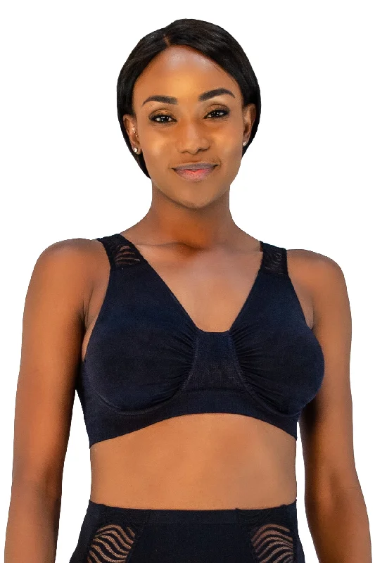 Seamless Underwire Bra With Lace Strap Detail