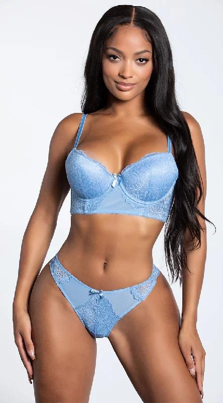 Yandy Comeback Crochet Blue Thong