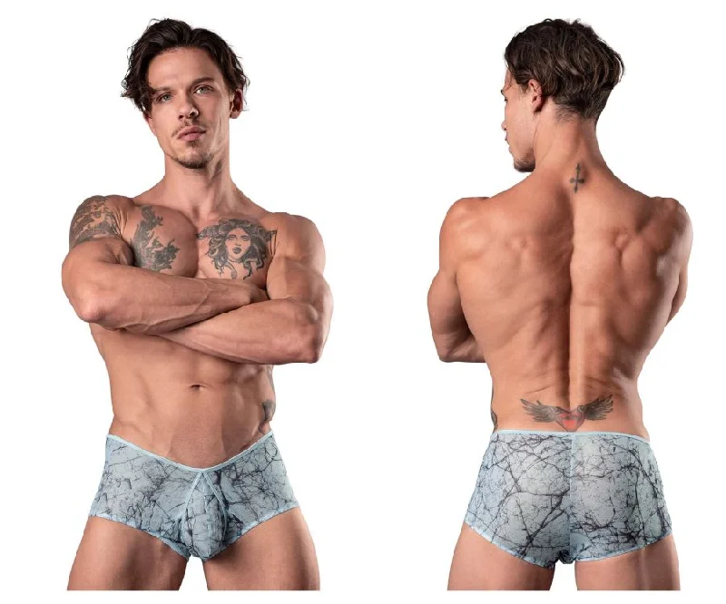 Male Power 130-290 Marble Mesh Micro Mini Short Color Light Blue